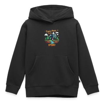 Chaque pixel raconte une histoire - Retro Gaming - Sweat Premium à capuche enfant bio - noir - Devant - AI Model Kid Male (0cm)
