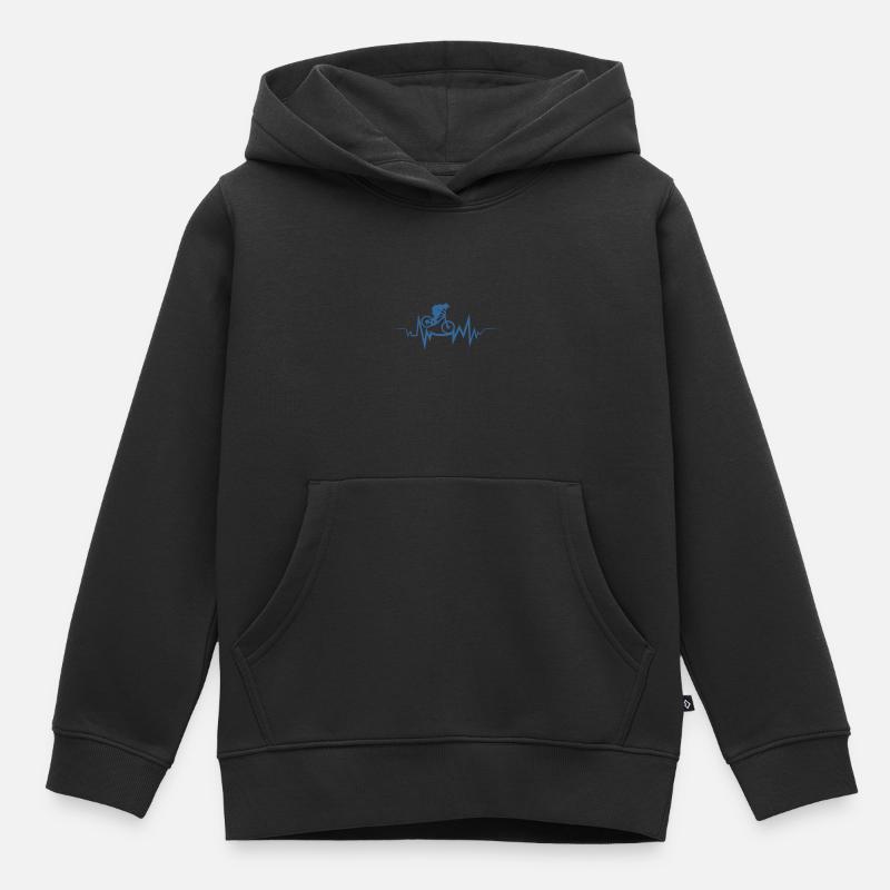 Battements de cœur VTT - Sweat Premium à capuche enfant bio - noir