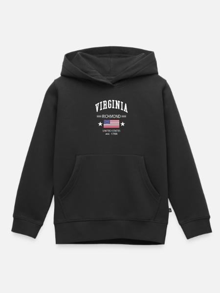Virginia - Kinder Premium Organic Hoodie - Schwarz