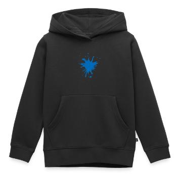 Farbspritzer blau - Kinder Premium Organic Hoodie - Schwarz - Vorne - AI Model Kid Male (0cm)