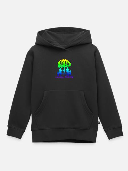 Lovely Family Regenbogen - Kinder Premium Organic Hoodie - Schwarz