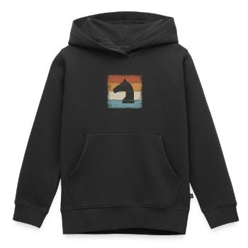 Horse Equitation Horseback Riding Horse Head Gift - Kids Premium Organic Hoodie - black - Front - AI Model Kid Male (0cm)
