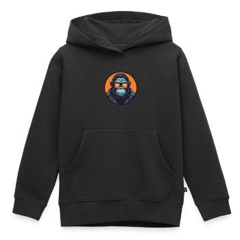 Gorilla mit Sonnenbrille, Affe, Primat - Kinder Premium Organic Hoodie - Schwarz - Vorne - AI Model Kid Male (0cm)