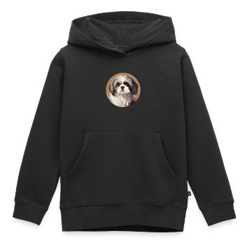 Shih Tzu Löwenhunde Chrysanthemenhund Shih Tzu - Kinder Premium Organic Hoodie - Schwarz - Vorne - AI Model Kid Male (0cm)