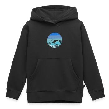 Marine Biology Marine Animal Retro Turtle - Kids Premium Organic Hoodie - black - Front - AI Model Kid Male (0cm)