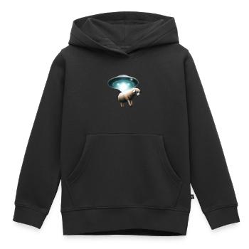 Schaf Entführung durch UFO - Kinder Premium Organic Hoodie - Schwarz - Vorne - AI Model Kid Male (0cm)