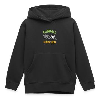 Fußball Mädchen spielen Fußballerin Mädchenfußball - Kinder Premium Organic Hoodie - Schwarz - Vorne - AI Model Kid Male (0cm)
