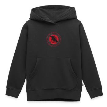 Nordischer Rabe mit uraltem Runenkreis - Kinder Premium Organic Hoodie - Schwarz - Vorne - AI Model Kid Male (0cm)