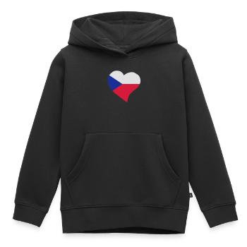 Tschechische Herz - Kinder Premium Organic Hoodie - Schwarz - Vorne - AI Model Kid Male (0cm)