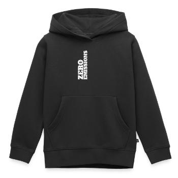 Zero Emissions / Électrique / Voiture électrique - Sweat Premium à capuche enfant bio - noir - Devant - AI Model Kid Male (0cm)