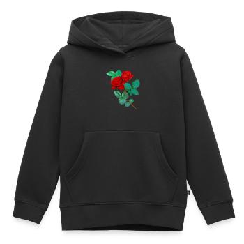 Rote Rosen - Kinder Premium Organic Hoodie - Schwarz - Vorne - AI Model Kid Male (0cm)