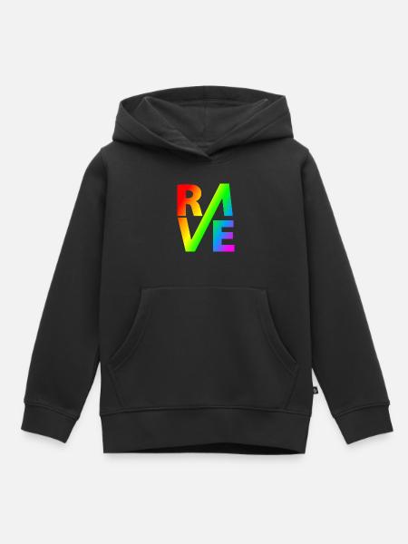 Rave Regenbogen Lgbt - Kinder Premium Organic Hoodie - Schwarz