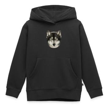 Wolf - Kinder Premium Organic Hoodie - Schwarz - Vorne - AI Model Kid Male (0cm)