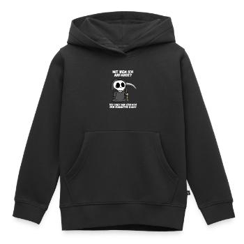 Dumm dümmer am dümmsten Tod Reaper Spruch Geschenk - Kinder Premium Organic Hoodie - Schwarz - Vorne - AI Model Kid Male (0cm)