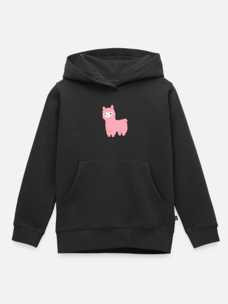 llama - Kids Premium Organic Hoodie - black