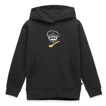 Chefkoch kocht gern kochen Kochlöffel Geschenk - Kinder Premium Organic Hoodie - Schwarz - Vorne - AI Model Kid Male (0cm)
