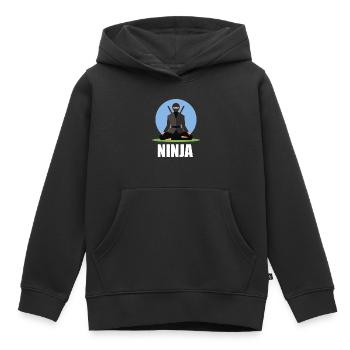 Ninja - Kinder Premium Organic Hoodie - Schwarz - Vorne - AI Model Kid Male (0cm)