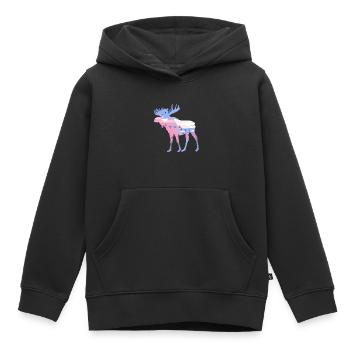 Élan - Sweat Premium à capuche enfant bio - noir - Devant - AI Model Kid Male (0cm)