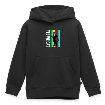 Chat Chat Ami Chat Visage Pet Cadeau - Sweat Premium à capuche enfant bio - noir - Devant - AI Model Kid Male (0cm)