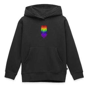 Arc-en-ciel, Arc-en-ciel, Arc-en-ciel, Arc-en-ciel, Arc-en-ciel - Sweat Premium à capuche enfant bio - noir - Devant - AI Model Kid Male (0cm)