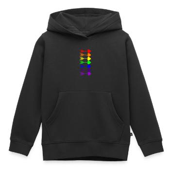 Arc-en-ciel, Arc-en-ciel, Arc-en-ciel, Arc-en-ciel, Arc-en-ciel - Sweat Premium à capuche enfant bio - noir - Devant - AI Model Kid Male (0cm)