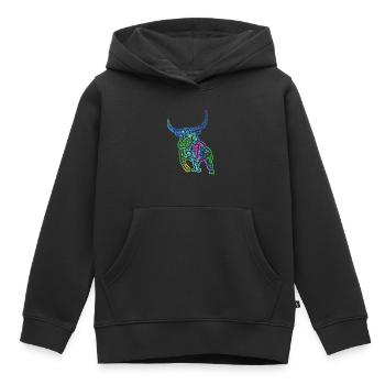 Taureau - Signe du zodiaque Taureau - Je suis Taureau - Taureau - Sweat Premium à capuche enfant bio - noir - Devant - AI Model Kid Male (0cm)