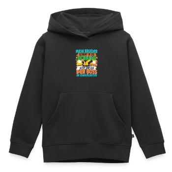 Bagger Einschulung Brüder Geschwister Kleiner - Kinder Premium Organic Hoodie - Schwarz - Vorne - AI Model Kid Male (0cm)