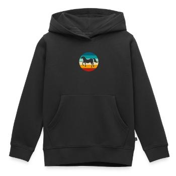 Chevaux Chevaux Chevaux Cheval Cheval Vintage Pony Cadeau - Sweat Premium à capuche enfant bio - noir - Devant - AI Model Kid Male (0cm)