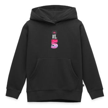 Hi Five Birthday 5 Jahre Geburtstag Mädchen Krone - Kinder Premium Organic Hoodie - Schwarz - Vorne - AI Model Kid Male (0cm)