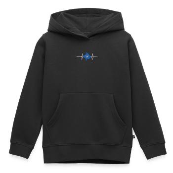 Kosovo Herzschlag Flagge Vintage Kosovo - Sweat Premium à capuche enfant bio - noir - Devant - AI Model Kid Male (0cm)