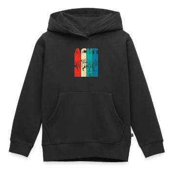 Retro Eight 8 ans 8 . Anniversaire T-Rex Spino Giga - Sweat Premium à capuche enfant bio - noir - Devant - AI Model Kid Male (0cm)