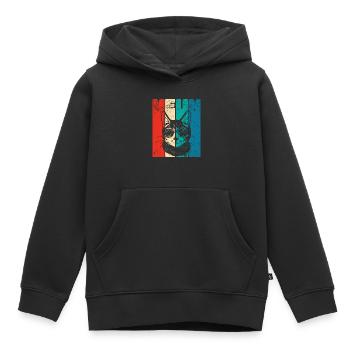 Retro Nine 9 years 9 . Birthday Cool Cat - Kids Premium Organic Hoodie - black - Front - AI Model Kid Male (0cm)