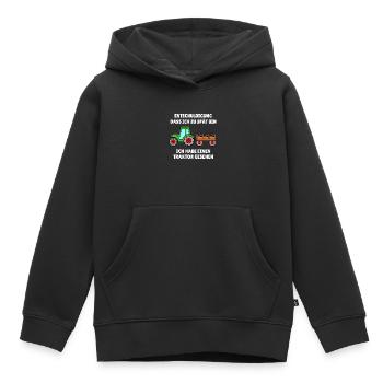 KINDER - Entschuldigung zu spät TRAKTOR gesehen - Kinder Premium Organic Hoodie - Schwarz - Vorne - AI Model Kid Male (0cm)