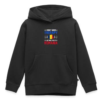 Roumanie - Sweat Premium à capuche enfant bio - noir - Devant - AI Model Kid Male (0cm)