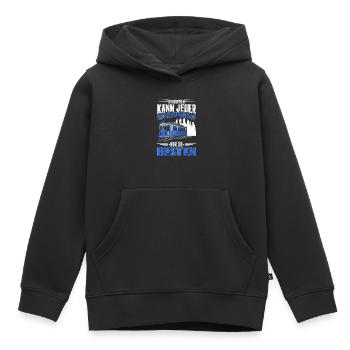 Studieren kann jeder Straßenbahn Straßenbahnfahrer - Kinder Premium Organic Hoodie - Schwarz - Vorne - AI Model Kid Male (0cm)
