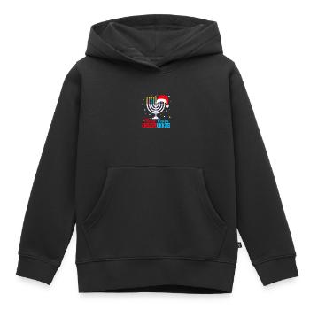 Hanoucca - Sweat Premium à capuche enfant bio - noir - Devant - AI Model Kid Male (0cm)