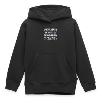 Erzieherin - Kinder Premium Organic Hoodie - Schwarz - Vorne - AI Model Kid Male (0cm)