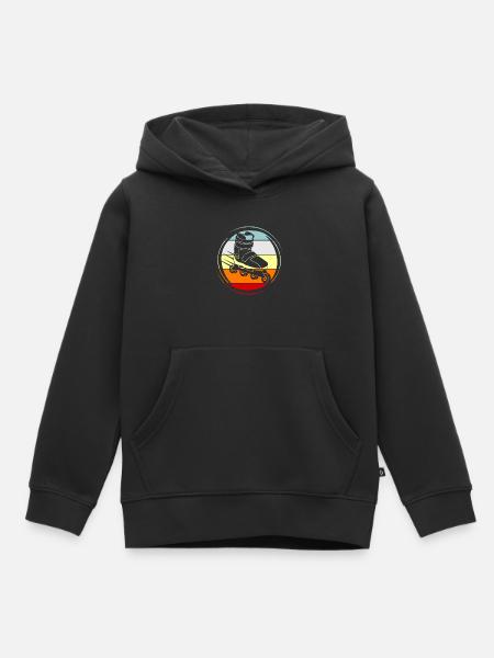 Roller - Sweat Premium à capuche enfant bio - noir