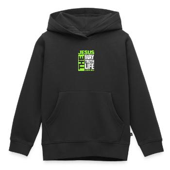 Jésus-Christ Christ Religion chrétienne Don - Sweat Premium à capuche enfant bio - noir - Devant - AI Model Kid Male (0cm)