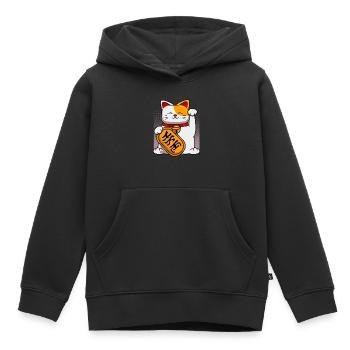 Japan Winkekatze Winken Katzen Katzenbesitzer - Kinder Premium Organic Hoodie - Schwarz - Vorne - AI Model Kid Male (0cm)