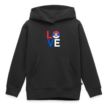 Serbien - Kinder Premium Organic Hoodie - Schwarz - Vorne - AI Model Kid Male (0cm)