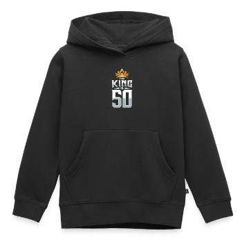50th birthday - Kids Premium Organic Hoodie - black - Front - AI Model Kid Male (0cm)