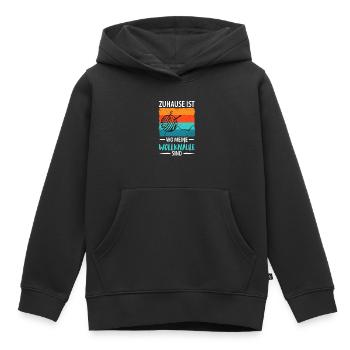 Wolle Stricken Wollknäuel - Kinder Premium Organic Hoodie - Schwarz - Vorne - AI Model Kid Male (0cm)