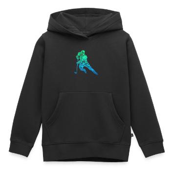 Eishockey Eishockeyspieler Jungen Kinder - Kinder Premium Organic Hoodie - Schwarz - Vorne - AI Model Kid Male (0cm)