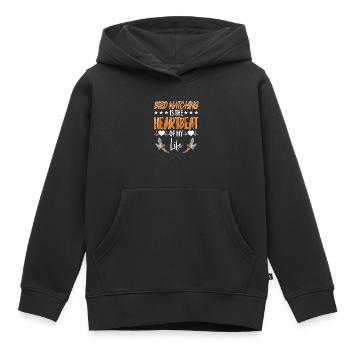 Observation des oiseaux Oiseaux Observation des oiseaux Oiseaux - Sweat Premium à capuche enfant bio - noir - Devant - AI Model Kid Male (0cm)