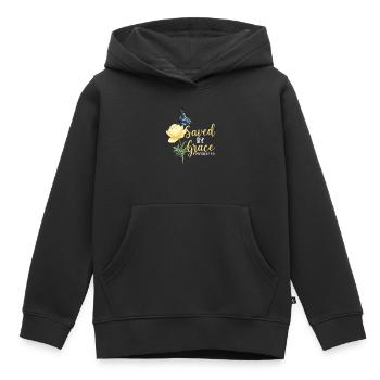Christian Bible Verse Butterfly - Kinder Premium Organic Hoodie - Schwarz - Vorne - AI Model Kid Male (0cm)