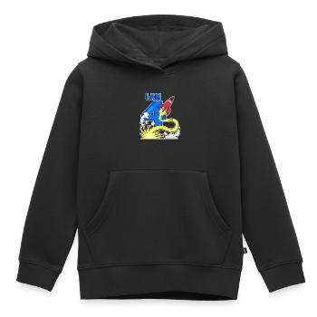 4 Geburtstag Junge - 4 Jahre alt - Ich bin 4 - Kinder Premium Organic Hoodie - Schwarz - Vorne - AI Model Kid Male (0cm)