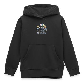 Christian Bible Verse Butterfly - Kinder Premium Organic Hoodie - Schwarz - Vorne - AI Model Kid Male (0cm)