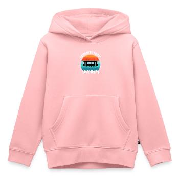 Conducteur de tram Tram Tram Tram léger - Sweat Premium à capuche enfant bio - rose - Devant - AI Model Kid Female (0cm)