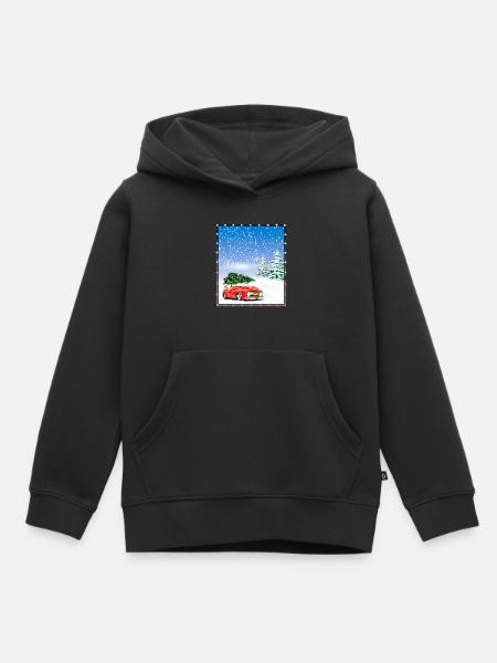 Noël - Sweat Premium à capuche enfant bio - noir